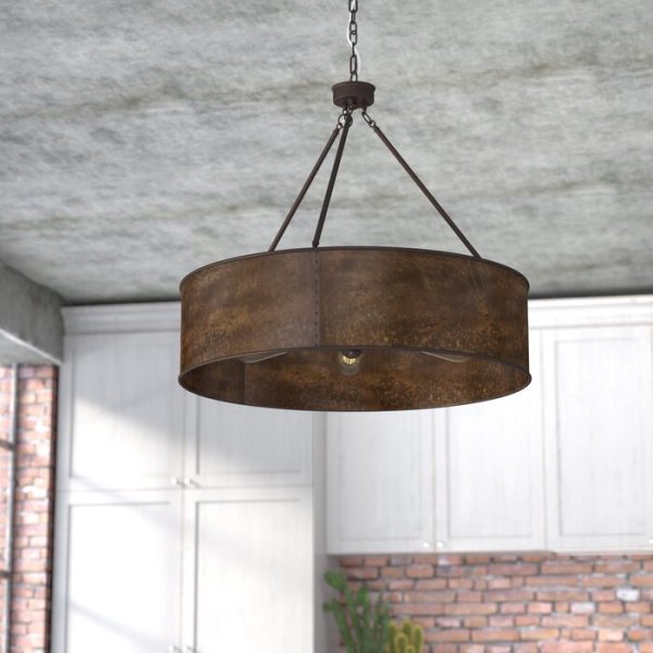 Vincent 5 - Light Shaded Unique   Statement Drum Chandelier #AD345 Online