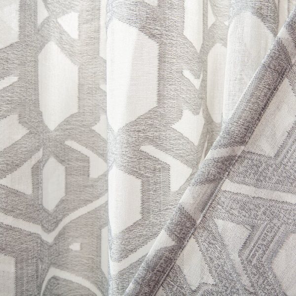 Knushevia Geometric Semi-Sheer Grommet Single Curtain Panel (Set of 2) #ND1094 Online Hot Sale - Image 3