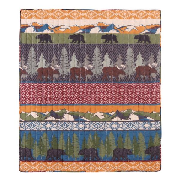 Abasi Black Bear Lodge Throw Blanket (1494ND) Online Sale