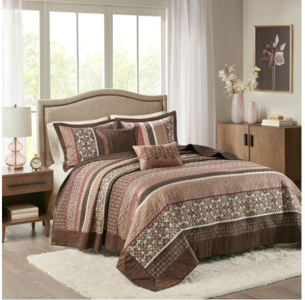 Madison Park Dartmouth Red 5-piece Jacquard Bedspread Set MRM324 For Sale - Image 2