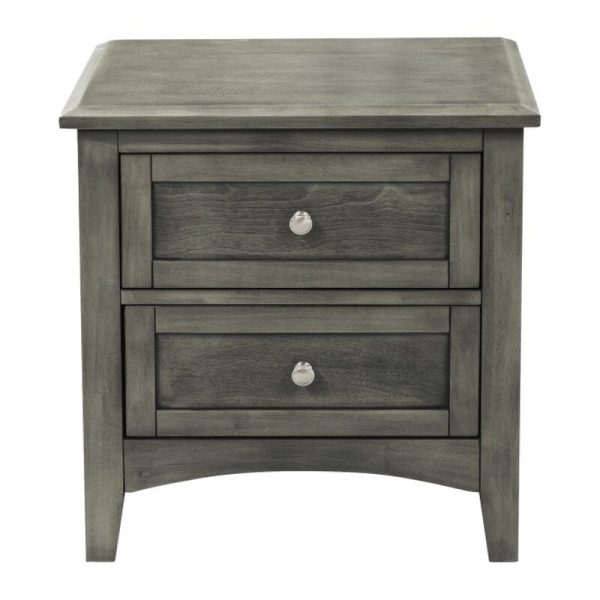 SET OF 2 Gray Socorro 2 Drawer Nightstand 1190CDR  (2 boxes) Discount