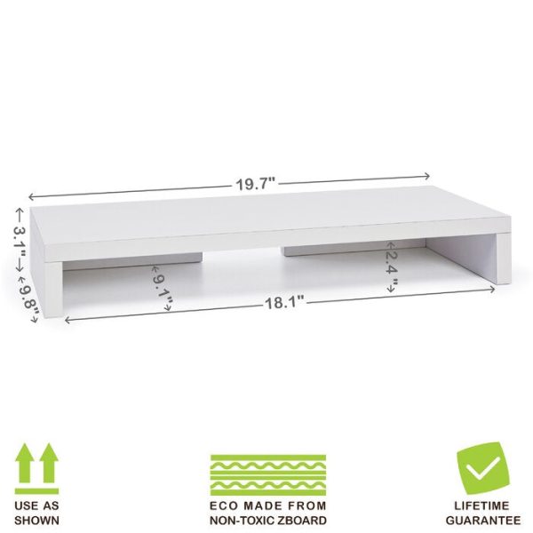Figueroa EcoComputer Monitor Stand Riser and Desktop Organizer White #2540HW Hot on Sale - Image 3