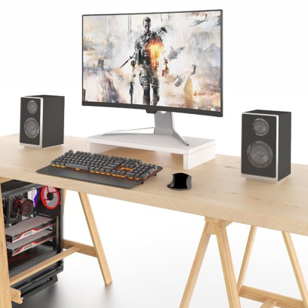 Figueroa EcoComputer Monitor Stand Riser and Desktop Organizer White #2540HW Hot on Sale - Image 2