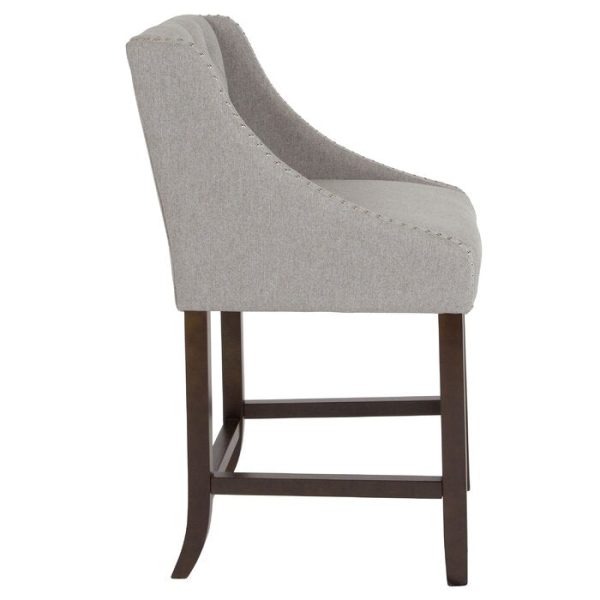 Padmukh 24  High Transitional Tufted Walnut Bar Stool (30  Seat Height) Online Hot Sale - Image 5