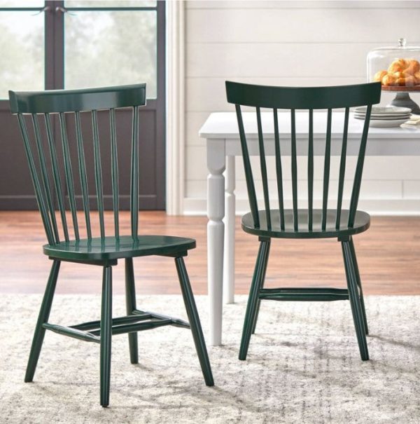 Set of 2 Venice High Back Contemporary Windsor Dining Chairs Discount