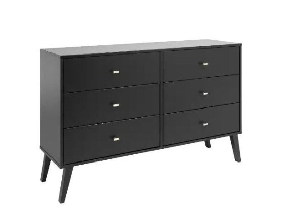 Allora Mid Century Modern 6 Drawer Double Dresser Online Sale - Image 3